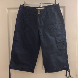 NEW Anthropologie long navy shorts, size 0